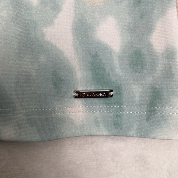 New Calvin Klein  Tie Dye Print Pleated Crew Neck Sleeveless Cami Top Size XL - Picture 7 of 9